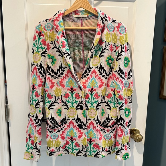 Aldomartins (Anthropologie) bold boho soft floral blazer  *Made in Spain* - Picture 12 of 15